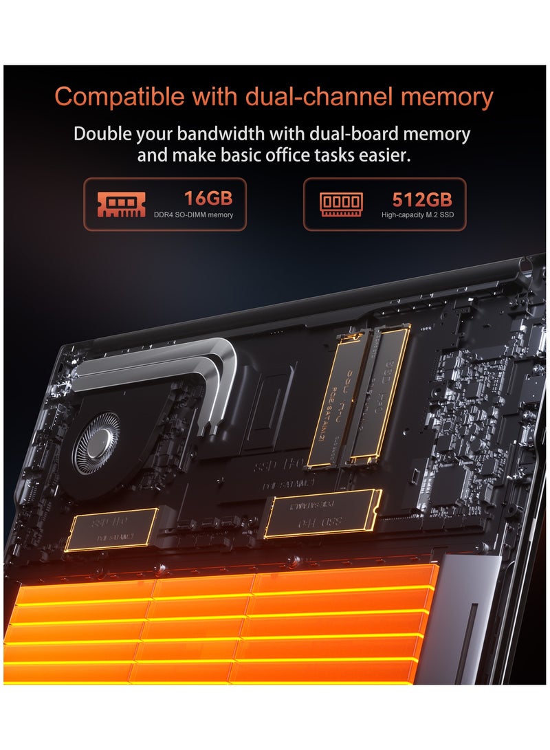 ACEMAGIC Laptop Gaming Acemgaic 15.6-inch AMD Ryzen5 7430U 16GB SO-DIMM DDR4 512GB M.2 2280 NVMe PCIe3.0 SSD Windows 11 Pro Type-C/USB3.2/plastic material/WIFI6/Bluetooth5.2/TF Card english grey english grey - Image 3