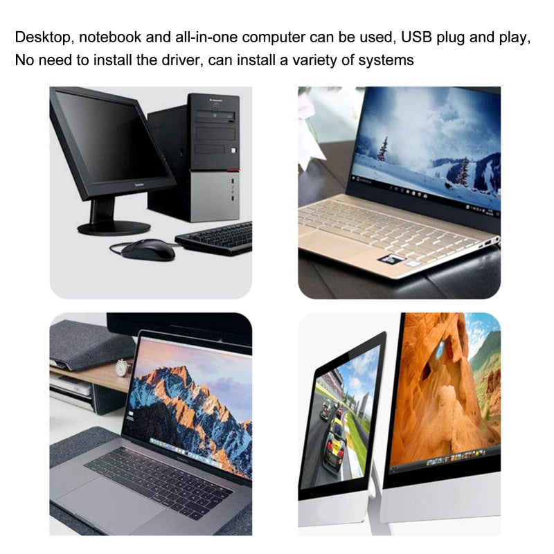 محرك سي دي/دي في دي خارجي محمول: تصميم متعدد الوظائف 7 في 1 - واجهات USB 3.0 و Type-C خفيف الوزن وسمك 1.5 سم باللون الأسود لأجهزة المحمول وأجه سطح المكتب وأجهزة الجيل الواحد - Image 4