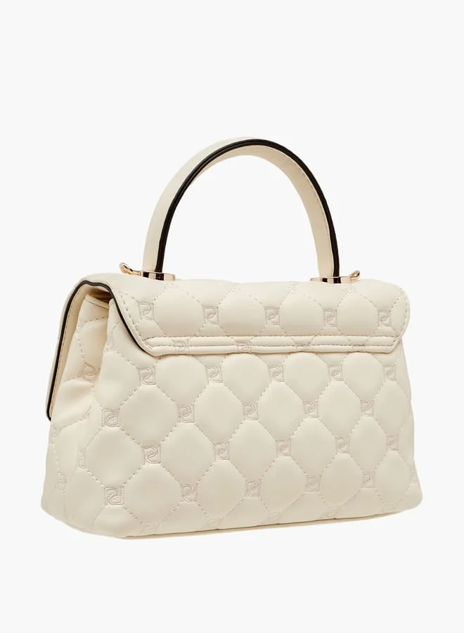 Paprika Women's Quilted Satchel Bag with Detachable Strap and Flap Closure