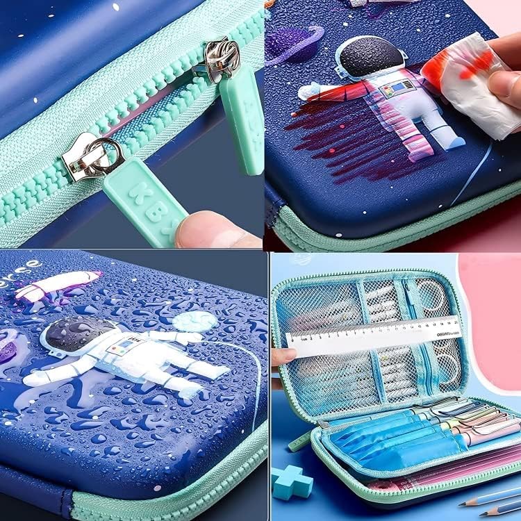 Royals hub Premium Eva 3D Cover Large Capacity Space Astronaut Pencil Case Compartments, School Pouch Stylish Pen Holder (Big Size Astronaut Pencil Case, Ethylene Vinyl Acetate (EVA) Navy Blue) - Image 5