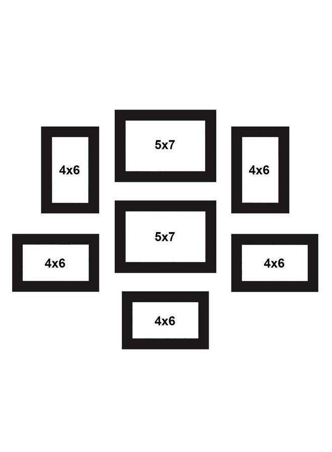 مجموعة من 7 إطارات صور حائطية سوداء من Art Street Saturn، إطار صورة للديكور المنزلي (المقاس - 4x6، 5x7)