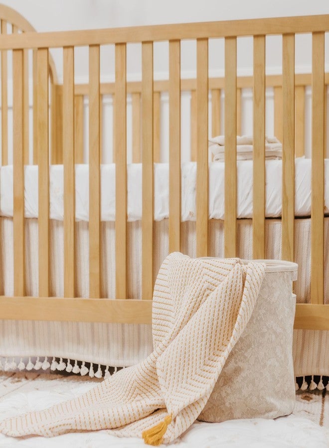 Crane Baby Marigold Chevron Blanket, Soft Cotton Nursery and Stroller Blanket, 100% Cotton, 36" x 36" - Image 5