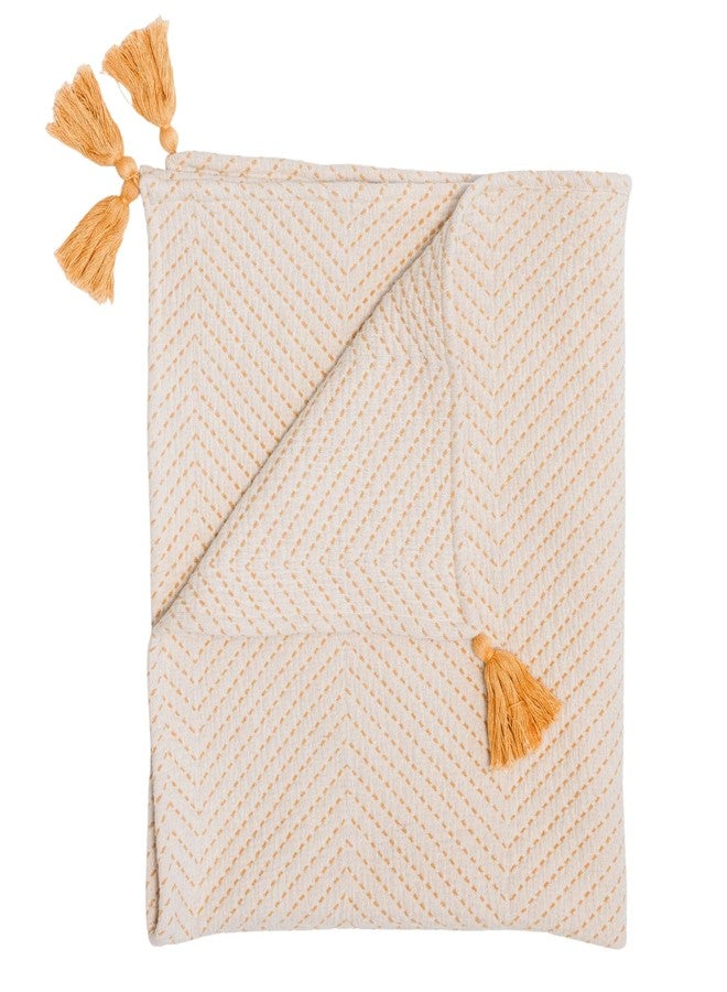 Crane Baby Marigold Chevron Blanket, Soft Cotton Nursery and Stroller Blanket, 100% Cotton, 36" x 36" - Image 1