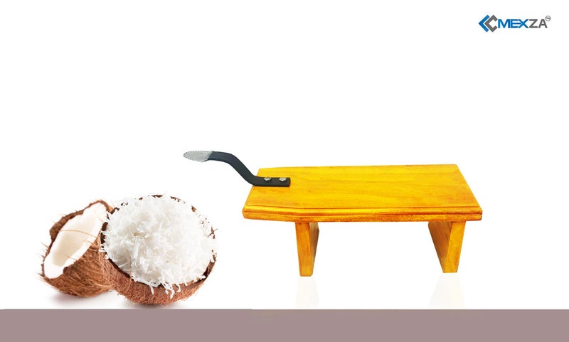 MEXZA™ Wooden Traditional Stool Type Coconut Scraper Chirava Grater Thengai Thuruvi - Image 5