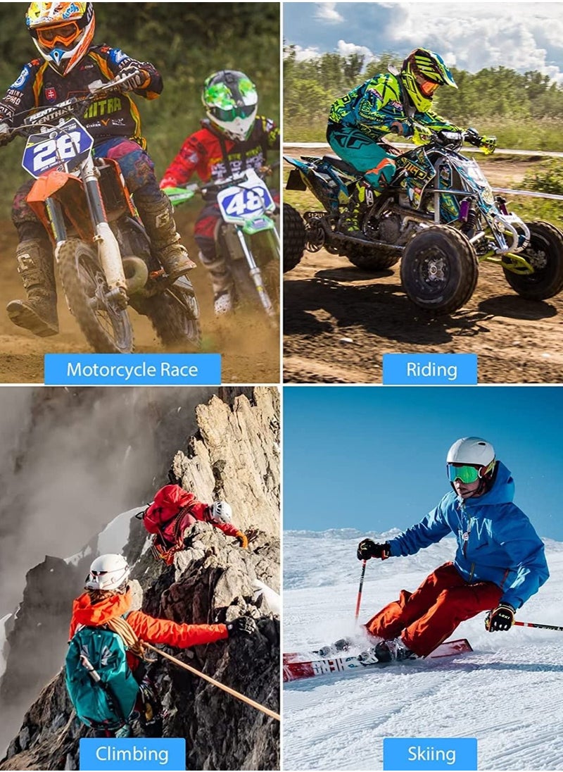 SYOSI - SYOSI, Motorbike Helmet Bluetooth 5.0 Headset with Stereo Sound Quality Waterproof Motorcycle Helmet Speaker for Riding, Skiing Sport Outdoor - Image 1