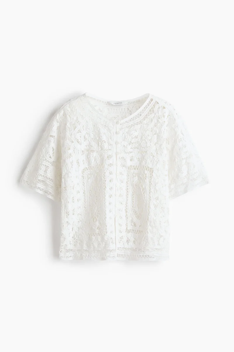 H&M Oversized crochet-look blouse
