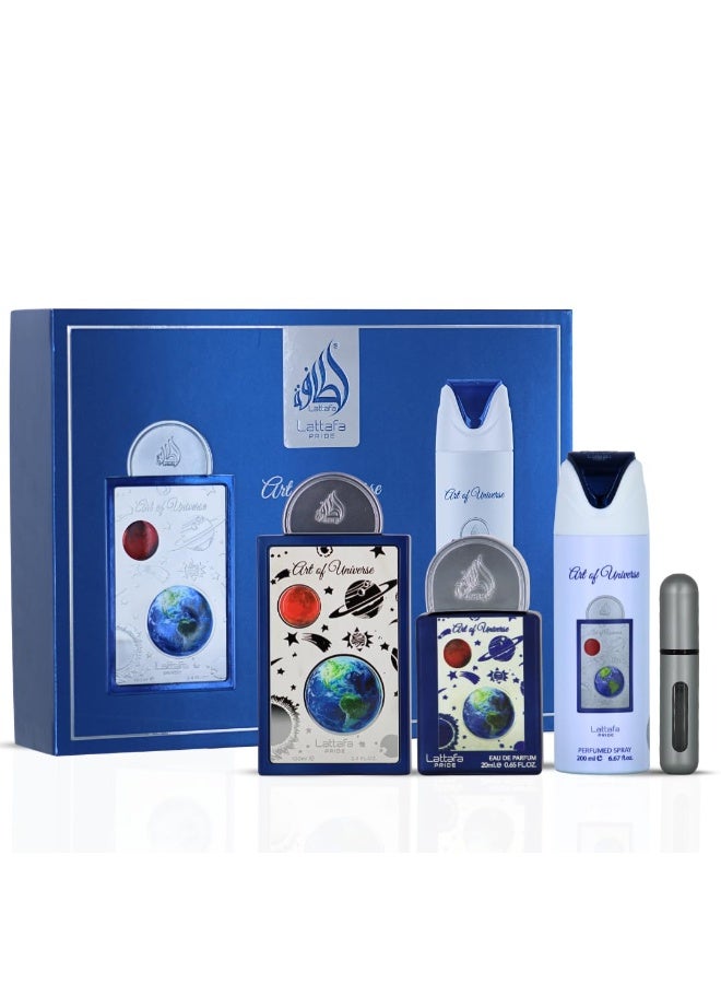 Lattafa PRIDE GIFTSET Art of Universe | Set 3-Piece (Edp 100ml + Edp 20ml + Deodorant 200ml) - Image 1