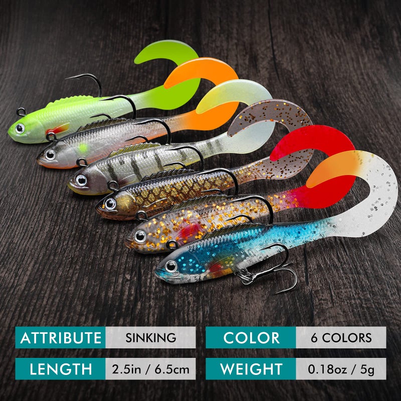 TRUSCEND Pre-Rigged Fishing Jigs, 1:50 Super Durable Soft Swimbait, Well-Made Lifelike Fishing Lures, Weedless Lure for Bass Trout Walleye, Saltwater Fishing Gear - Image 5