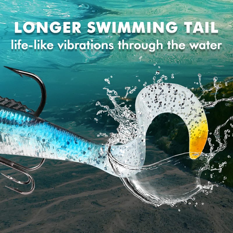 TRUSCEND Pre-Rigged Fishing Jigs, 1:50 Super Durable Soft Swimbait, Well-Made Lifelike Fishing Lures, Weedless Lure for Bass Trout Walleye, Saltwater Fishing Gear - Image 4