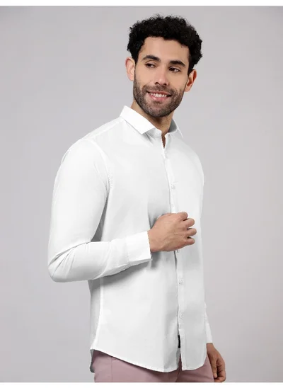 Beyoung BEYOUNG White Plain Cotton Shirts