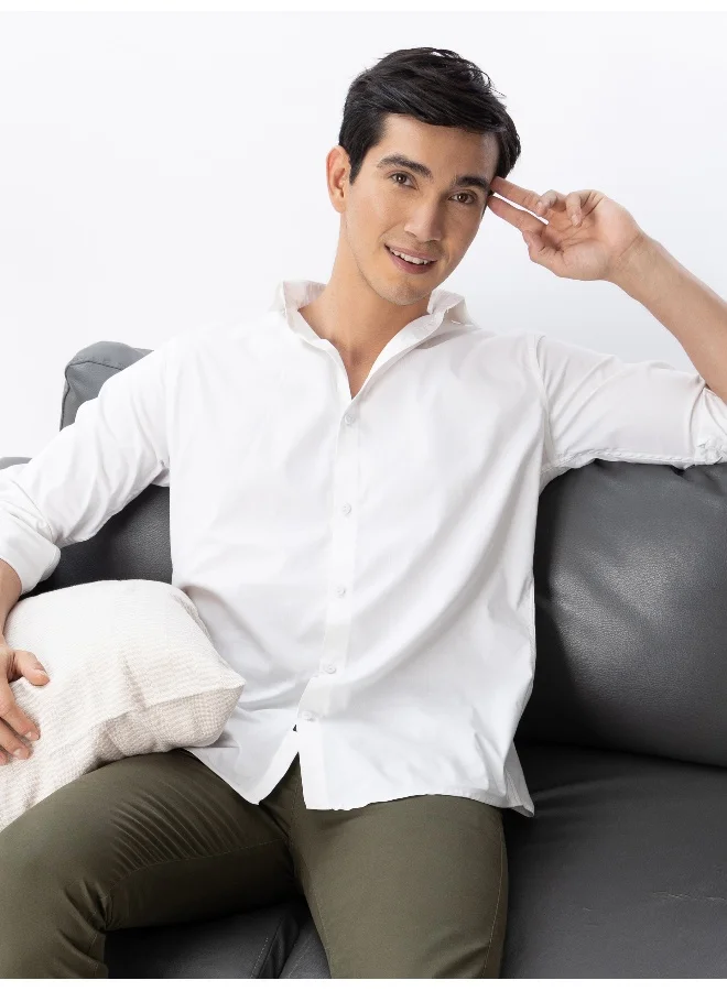 Beyoung BEYOUNG White Plain Cotton Shirts