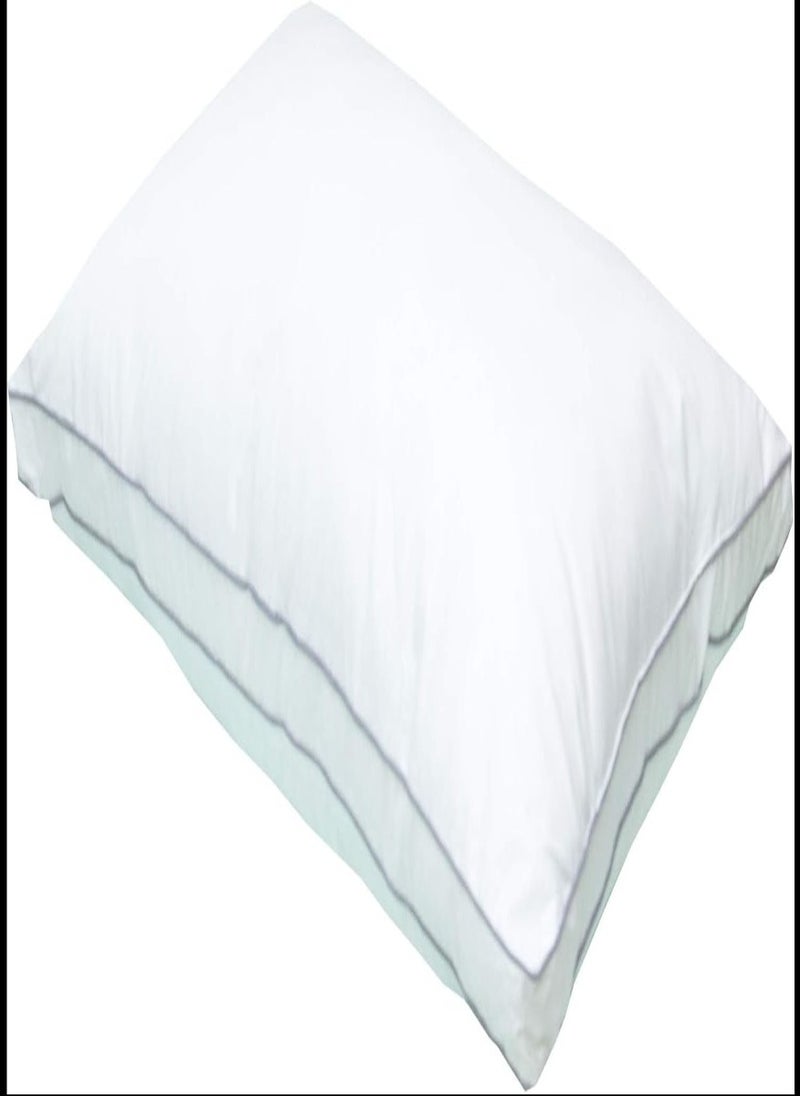 REDTOMMY Double Piping Pillow With Grey Line Cotton Bed Pillow Microfiber 50x70cm Made in Uae - Image 2