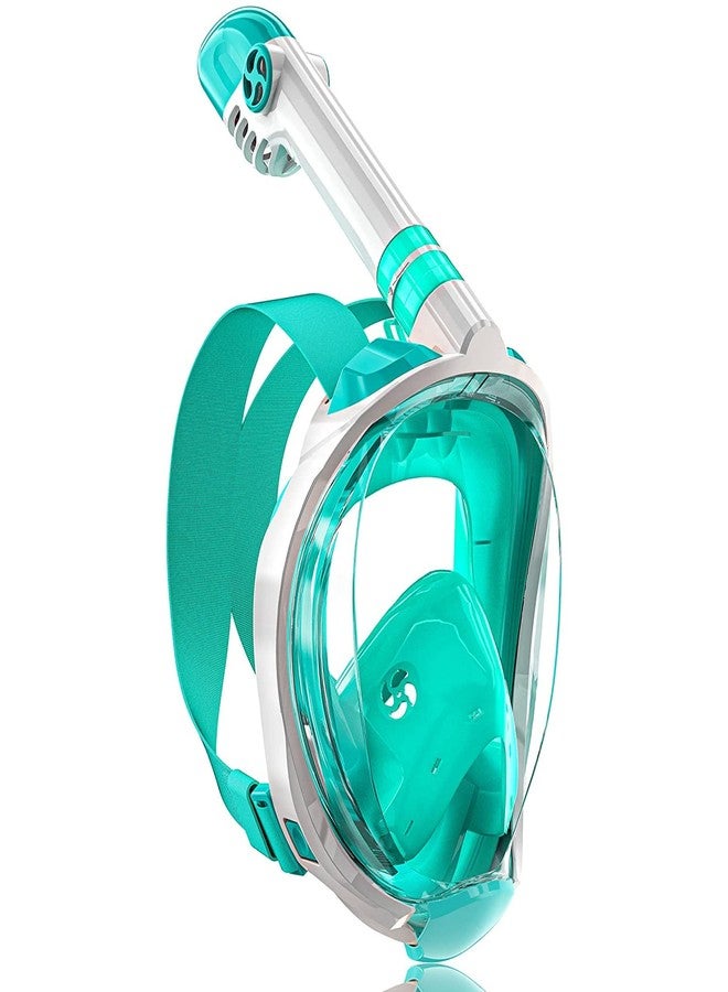 Olpad Snorkel Mask Full Face Snorkel Mask for Divers Snorkeling Set Dry Top System 180 Degree Panoramic View Safe Breathing Anti-Leak Anti-Fog Scuba Mask for Adult & Kids Diving (Green [S/M]) - Image 4