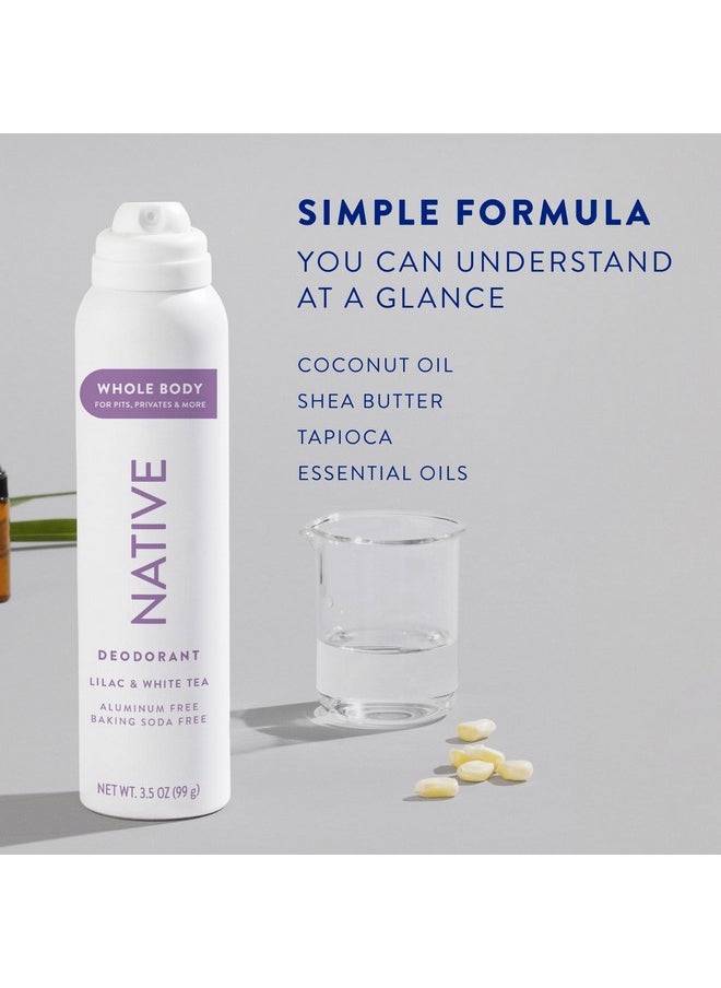 native Whole Body Deodorant Spray Contains Naturally Derived Ingredients, Deodorant For Women & Men | 72 Hour Odor Protection, Aluminum Free With Coconut Oil And Shea Butter | Lilac & White Tea  - Image 2
