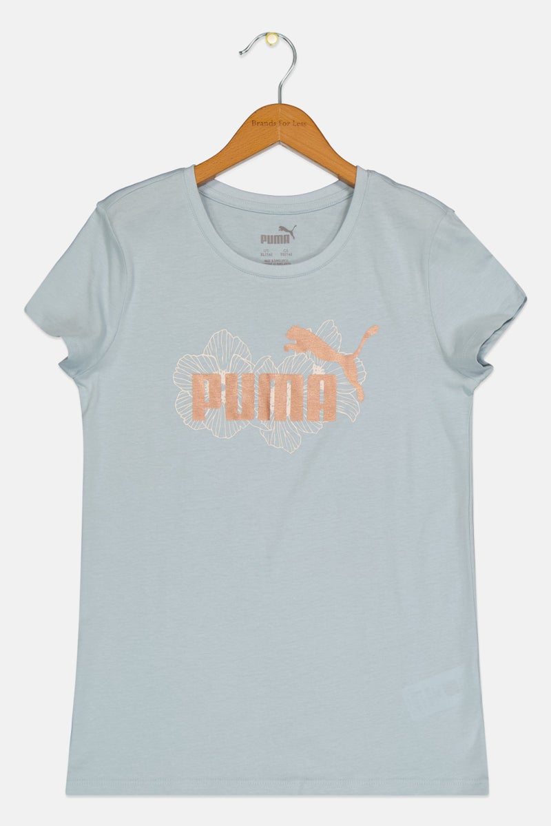 PUMA Kids Girl Short Sleeve Outdoor T-Shirt, Pale Blue - Image 2