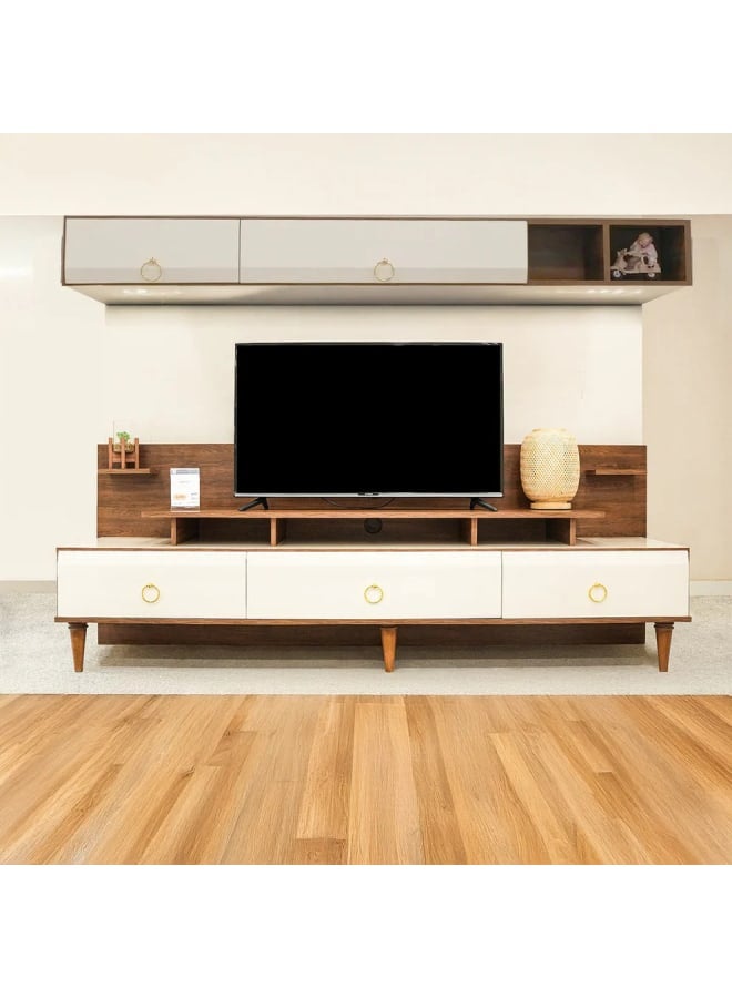 Zahra Furniture Floria Tv Unit White Wood 180*45*45