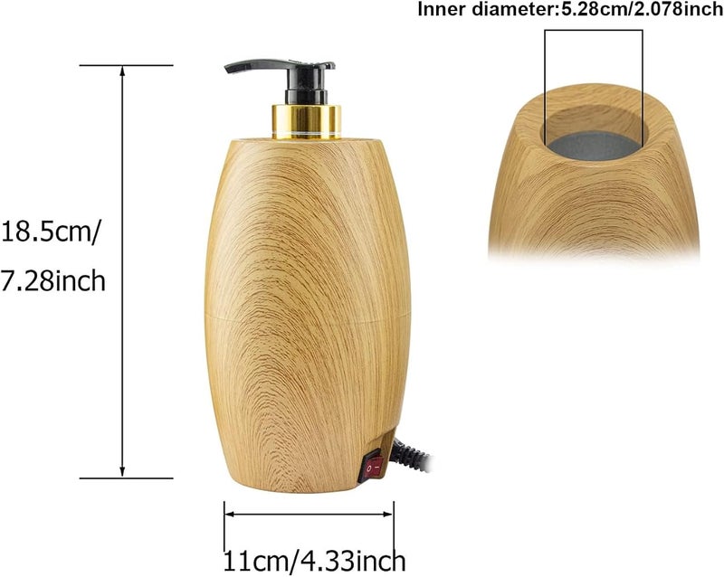 Elitzia Massage Oil Warmer Lotion Warmer 131°F Constant Temperature with Plastic Pump Bottles Massage Oil Heater for Creams Gels & Essential Oils ETOH843N - Image 4