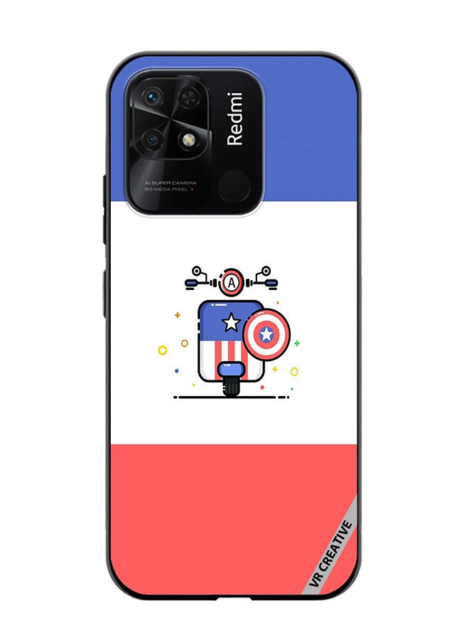 VR CREATIVE Protective Case Cover For Xiaomi Redmi 10C Cute Little Bike Of Captain America Design Multicolour - Image 1