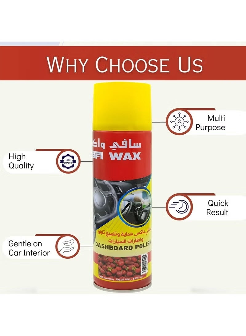 سافي واكس تلميع لوحة القيادة من شمع صافي برائحة الفراولة 250 مل - Image 3