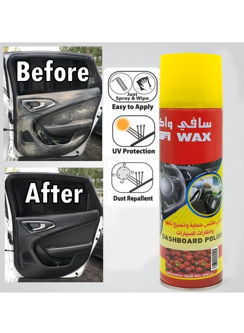 سافي واكس تلميع لوحة القيادة من شمع صافي برائحة الفراولة 250 مل - Image 4