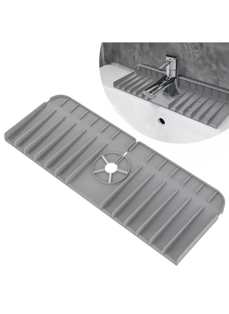 svk dream SVK Dream Sink Faucet Splash Guard Silicone Faucet Water Catcher Sink Mat for Kitchen, Sink Draining Pad Behind Faucet, Splash Countertop Protection Rubber Drying Pad (Black)  - Image 3