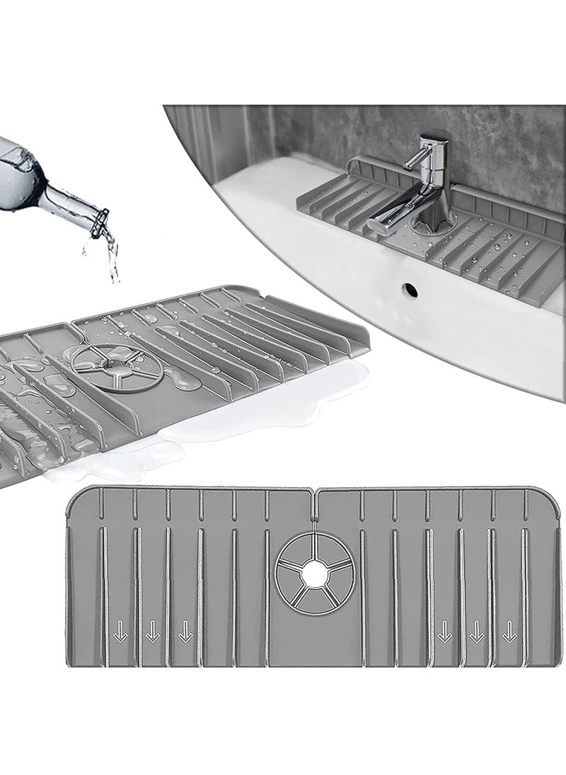 svk dream SVK Dream Sink Faucet Splash Guard Silicone Faucet Water Catcher Sink Mat for Kitchen, Sink Draining Pad Behind Faucet, Splash Countertop Protection Rubber Drying Pad (Black)  - Image 4