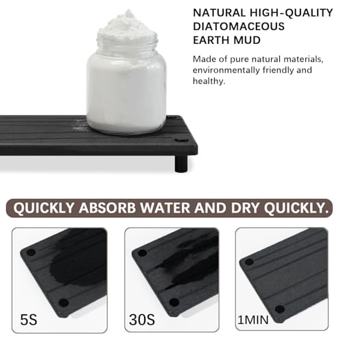 Lyxel Quick Dry Sink Caddy Kitchen Sink Organizer, Water Absorbing Stone Tray for Sink, Stone Drying Tray, Diatomite Faucet Mat & Protector, Dispenser Sponge Holder, Stone Soap Tray for Bathroom Counter - Image 2