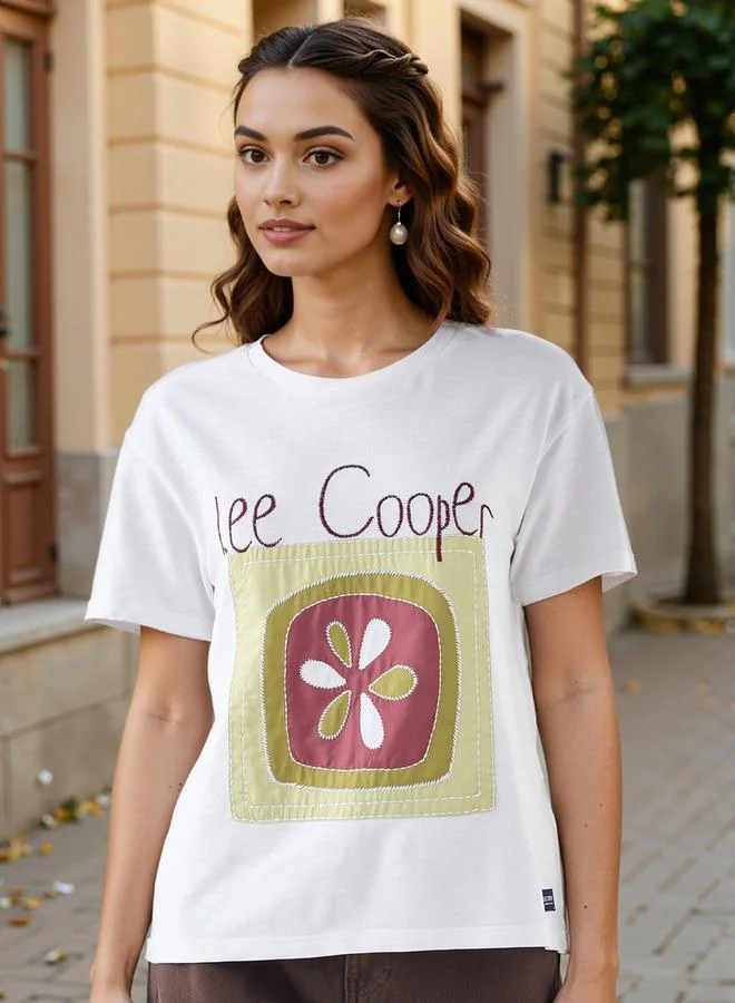 لي كوبر تيشيرت لي كوبر بتفاصيل مرقعة