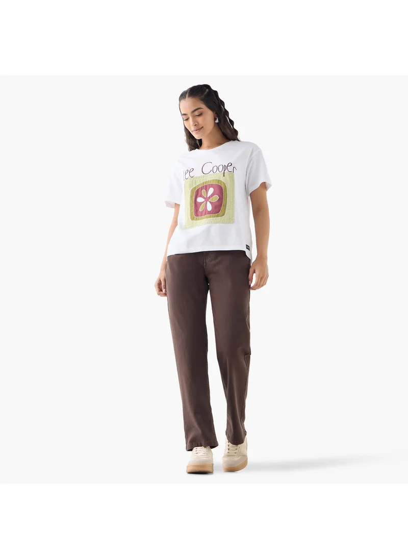 لي كوبر Lee Cooper Patchwork Detail T-shirt