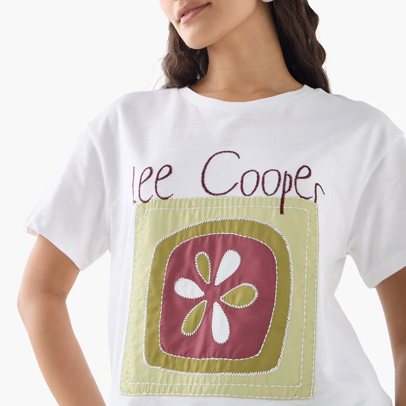 Lee Cooper Lee Cooper Patchwork Detail T-shirt