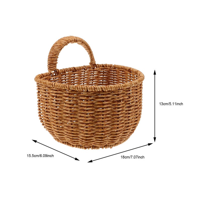 Large Plastic Woven Wall Mounted Storage Basket For Kitchen Fruit Vegetable And Bread Organizer - Image 3