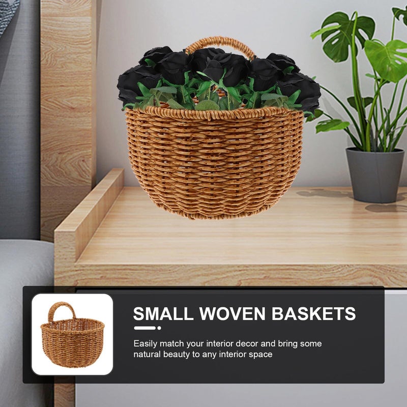 Large Plastic Woven Wall Mounted Storage Basket For Kitchen Fruit Vegetable And Bread Organizer - Image 5