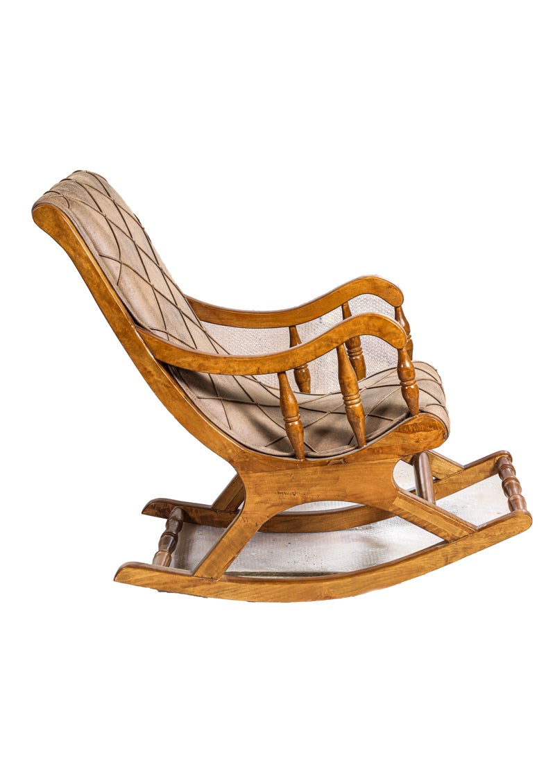 mahome Luxury Wooden Rocking Chair with Upholstered Cushion – Vintage Style Armchair. sutable for living room sofa, office and garden furniture. (Alder wood, normal)  - Image 3