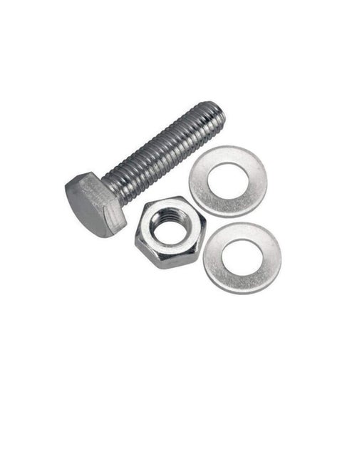 12 pcs Hex Head Screw Bolts Nuts & Washers Fully Thread GI Plain Finish Bolt Set 8, 80MM