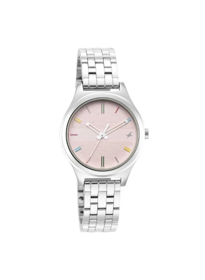 fastrack Fastrack Stunners Quartz Analog Pink Dial Metal Strap Watch for Girls 6152sm04
