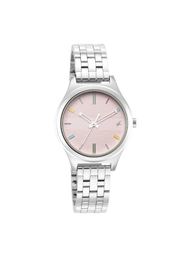 Fastrack Stunners Quartz Analog Pink Dial Metal Strap Watch for Girls 6152sm04 - Image 2