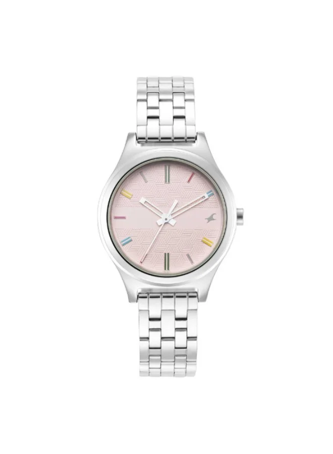 fastrack Fastrack Stunners Quartz Analog Pink Dial Metal Strap Watch for Girls 6152sm04