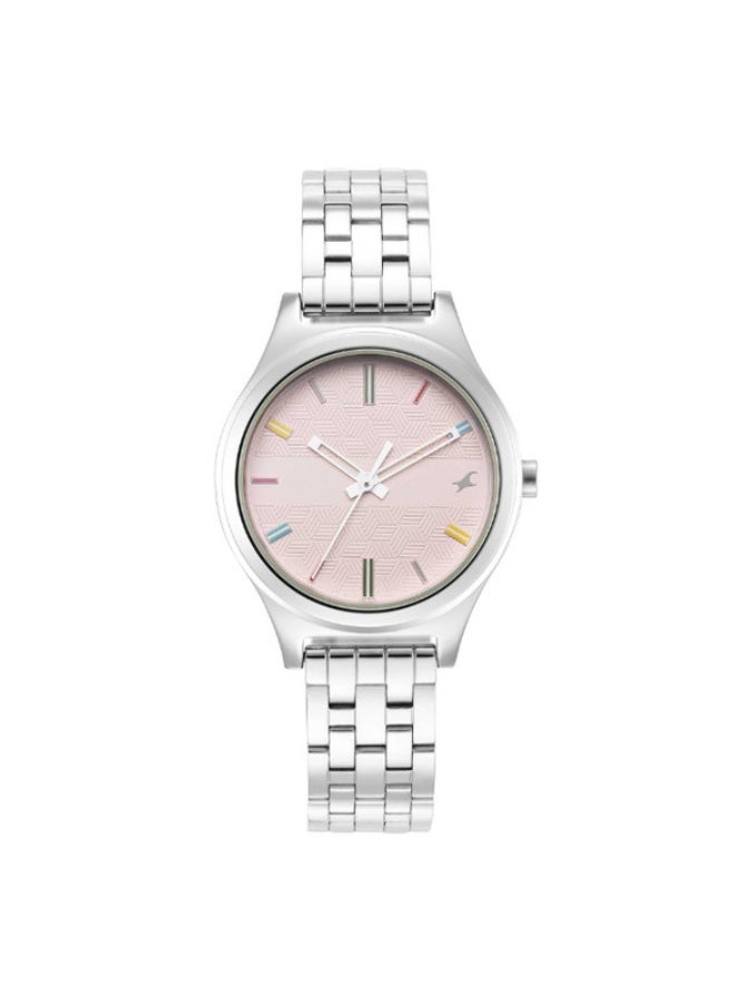 Fastrack Stunners Quartz Analog Pink Dial Metal Strap Watch for Girls 6152sm04 - Image 1