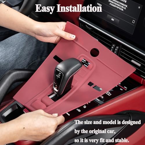 Speechn for Porsche Cayenne Center Console Cover, Silicone Center Console Protector Film for Porsche Cayenne Accessories 2018-2023 (for Cayenne 2018-2023 Red) - Image 5