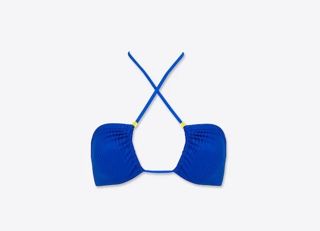 ملابس سباحة اي بي واي Talia castaway bandeau & halter recycled ribbed top