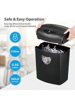 LY Paper Shredder,10-Sheet Cross Cut with 21L Basket, High Security Level P-4,3-Mode Design Shred Card/CD/Staple/Clip,Heavy Duty Shredder,Jam Proof System for Office  - Image 3