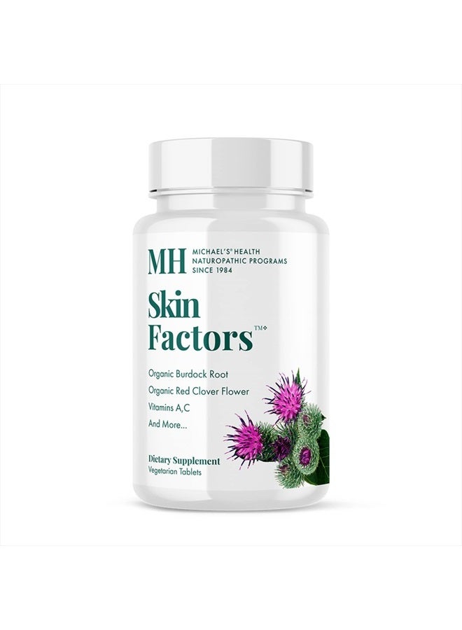 MICHAEL'S Health Naturopathic Programs Skin Factors - 90 Vegetarian Tablets - Daily Formula for Youthful-Looking Skin - Ideal for Mild & Non-Cystic Acne - Kosher - 30 Servings - Image 1