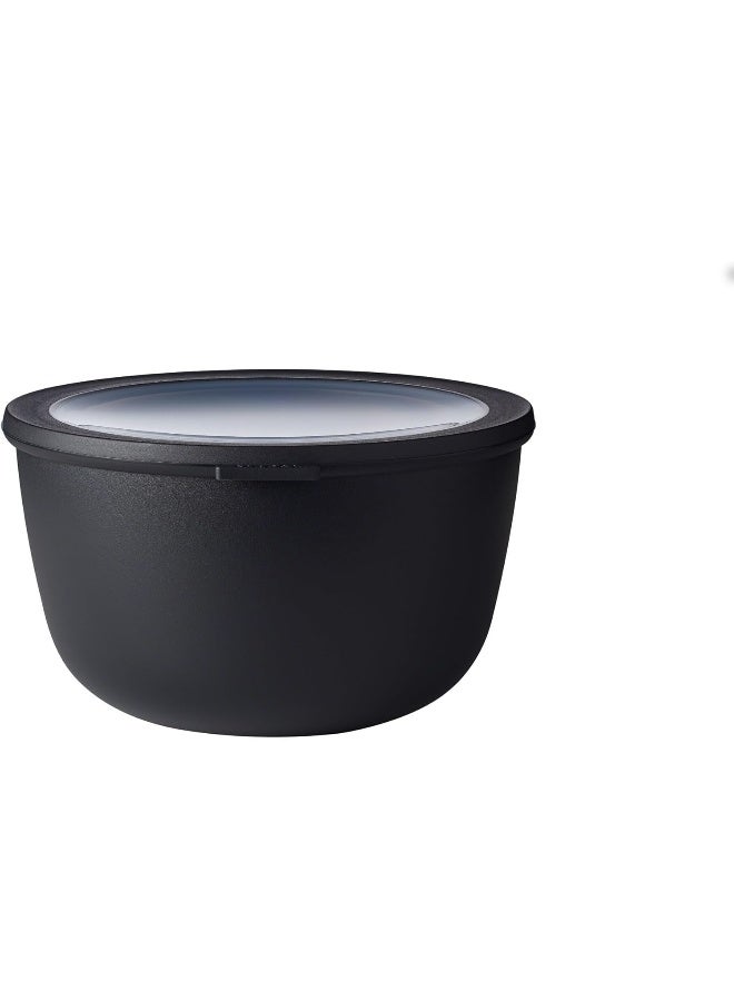 Mepal – Multi Bowl Cirqula Rectangular – Food Storage Container with Lid - Suitable as Airtight Storage Box for the Fridge & Freezer, Microwave Container & Servable Dish – 3000 ml – Nordic Black - Image 1