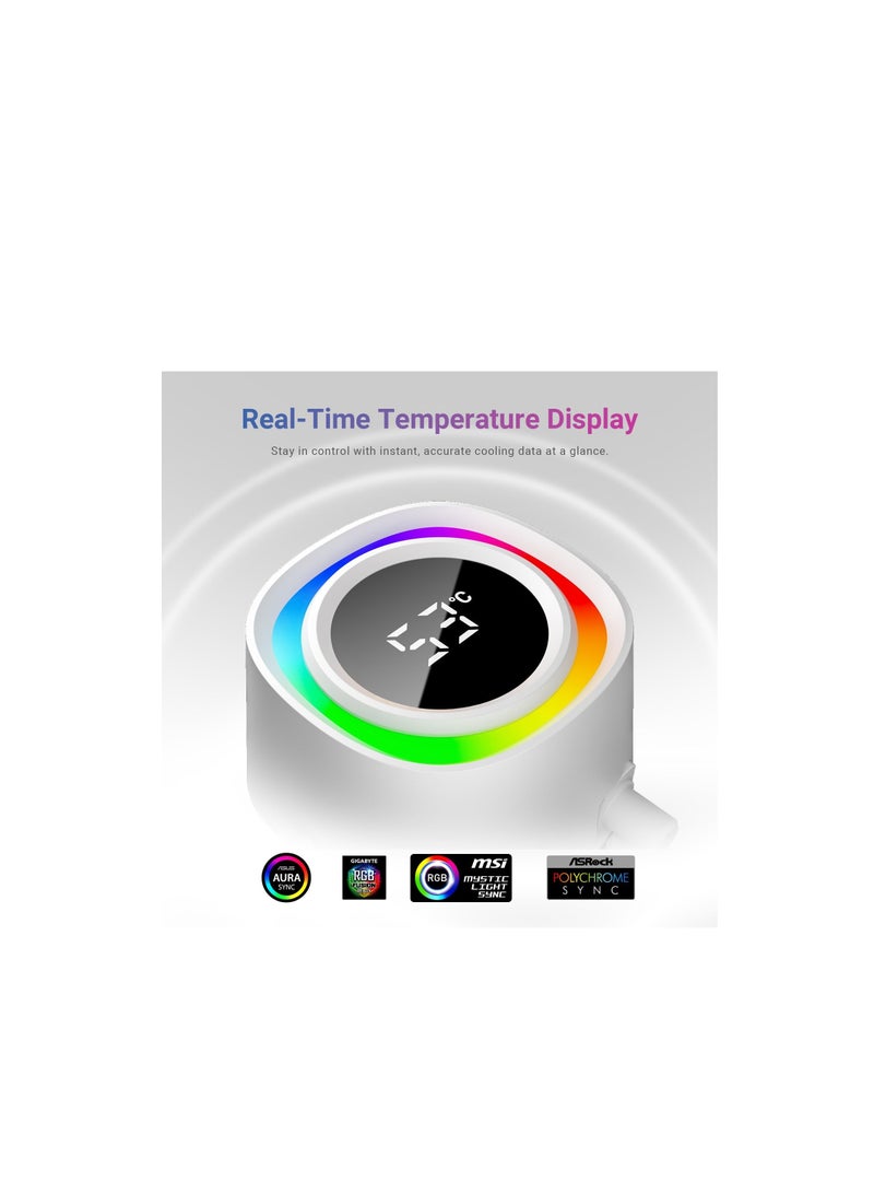 ID-COOLING FX360 TD White CPU Liquid Cooler AIO Cooler for Intel and AMD - Image 2