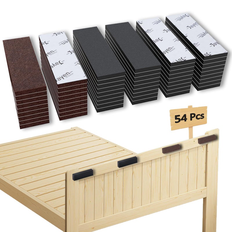 Jayen 54 Pcs Furniture Wall Protectors, 18Pcs Felt Pads + 36Pcs Eva Foam Pads, Anti-Collision Headboard Stoppers For Bed Frame, Anti-Shake Headboard Bumper For Any Furniture - Image 1