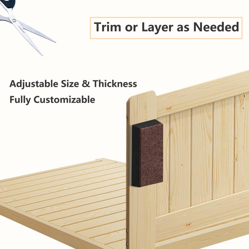 Jayen 54 Pcs Furniture Wall Protectors, 18Pcs Felt Pads + 36Pcs Eva Foam Pads, Anti-Collision Headboard Stoppers For Bed Frame, Anti-Shake Headboard Bumper For Any Furniture - Image 4