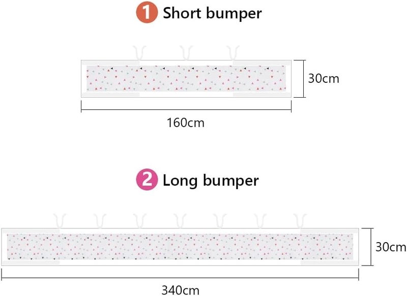 Aolso Cot Bumper, 2Pcs Breathable Mesh Cot Liner, Crib Rail Cover Baby Crib Bumper, Baby Boys Girls Nursery Breathable Crib Bed Liner Bumper (Triangle - Image 2