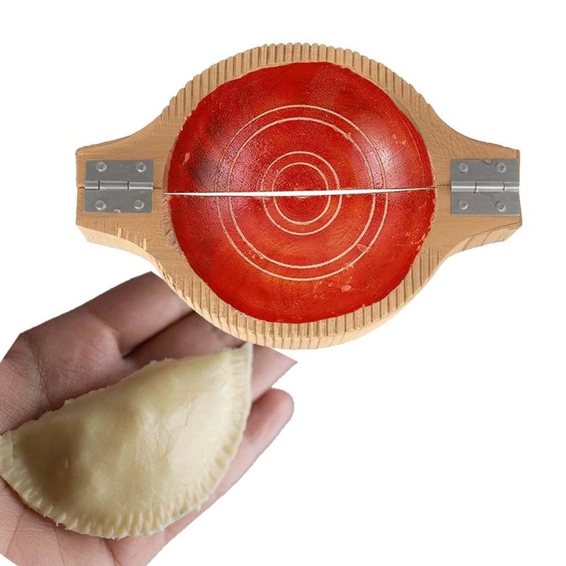Ervio Wooden Sweet Mould for Gujiya, Karanji, Kajjikayalu, Sacha Machine| Handcrafted Kitchen Tool for Indian Desserts, Dough Shell Shaper, Traditional Snack Making Board - Image 5
