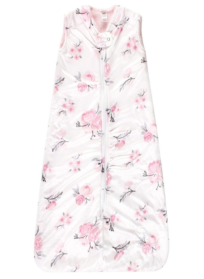 Hudson Baby Unisex Baby Mink with Sherpa Inner Sleeping Bag, Sack, Blanket, Pink Floral, 0-6 Months - Image 1