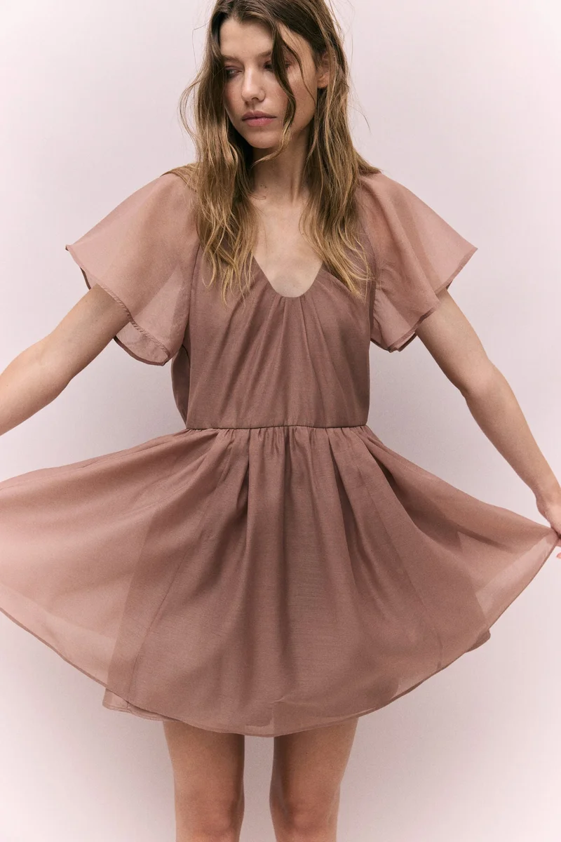 H&M Butterfly-sleeved dress